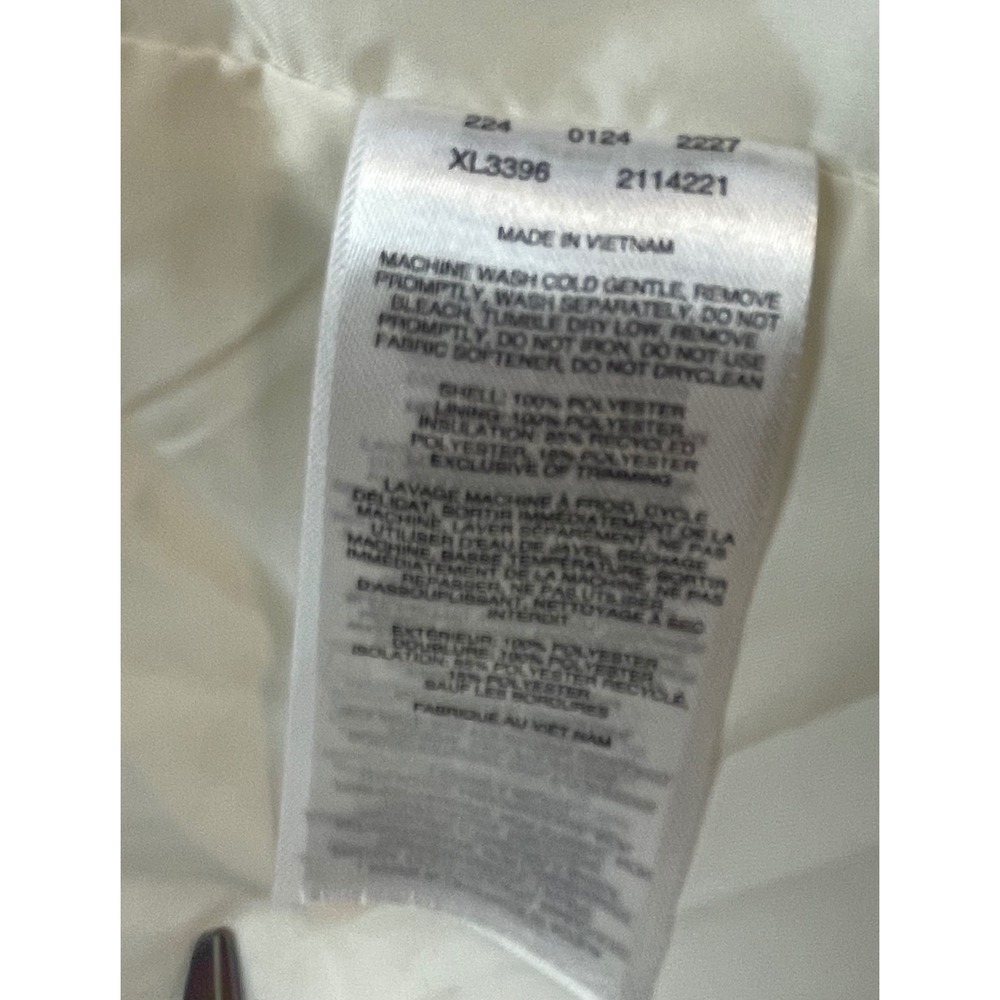 Columbia Women Off White Quilted Hooded Fleece Lined Puffer Jacket Coat Small - Picture 12 of 12